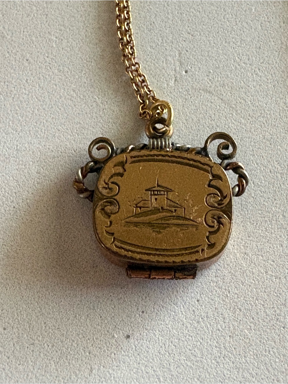 Victorian Gold Filled Photo Locket or Fob Pendant